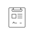 clipboard with document line icon vector image