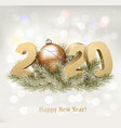 holiday background with a 2020 and a christmas vector image