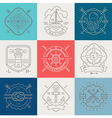 nautical adventures and travel emblems and signs vector image vector image