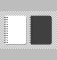 notebook mockup with spiral black and white vector image vector image