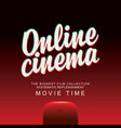 online cinema banner with movie theater at home vector image