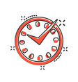 real time icon in comic style clock cartoon vector image