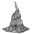witch hat coloring page with many pattern vector image vector image