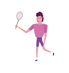 A boy playing tennis Royalty Free Vector Image