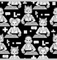 abstract seamless pattern of diverse girls gamers vector image