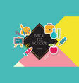 back to school poster with stickers school symbols vector image