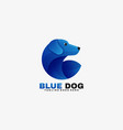 logo blue dog gradient colorful style vector image vector image