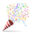 party popper with confetti vector image