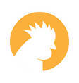 rooster head silhouette symbol cock bird vector image