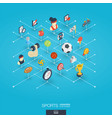sport integrated 3d web icons digital network vector image vector image