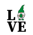 love patricks day design with gnome holding vector image vector image