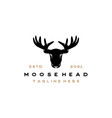 moose deer head silhouette logo design vector image vector image