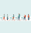 queue in supermarket store vector image vector image