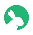 rabbit head silhouette bunny symbol hare head vector image