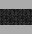 seamless pattern dark gray knitted woolen vector image