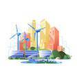 solar powered city vector image vector image