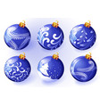 christmas blue balloon vector image vector image