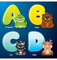cute animals and birds in alphabetical order vector image vector image