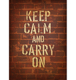 keep calm brick wall vector image vector image