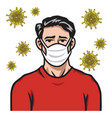 man wearing face mask anti coronavirus covid19 vector image vector image