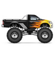 realistic black monster truck vector image vector image