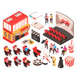 isometric cinema constructor set vector image