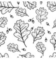 seamless pattern with oak leaves and acorns vector image