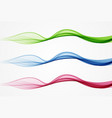 set of colored abstract wave design elements vector image vector image