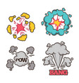 bang cartoon effect with small explosion vector image vector image