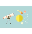 telescope celestial bodies onstellation sun vector image