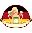 oktoberfest girl beer label vector image