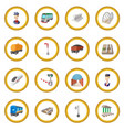 railroad cartoon icon circle vector image vector image