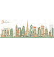 abstract dubai uae skyline with color buildings vector image