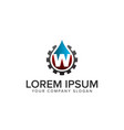 drop water with gear logo oil gas vector image vector image