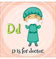 Flashcard letter D is for doctor Royalty Free Vector Image