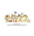 merry christmas and happy new year 2022 vector image vector image