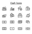 money icon set in thin line style vector image
