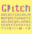 pixel glitch font noise 8-bit symbols digital vector image