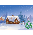 winter suburb vector image