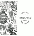 hand drawn sketch style pineapple banner organic vector image