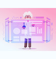 smart scientist character cartoon vector image
