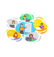 virtual class online school distance learning kids vector image vector image