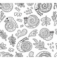 contour seamless pattern with decorative snails vector image vector image