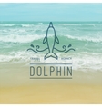 logo of dolphin and waves vector image vector image