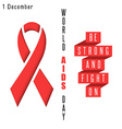 red ribbon symbol aids world day poster syndrome vector image