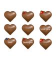 chocolate hearts vector image vector image