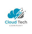 cloud tech logo design template vector image vector image