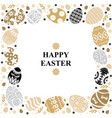 easter card with decorative frame eggs vector image