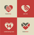set of heart shape icons and symbols vector image