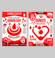 donation blood poster for world donor day design vector image